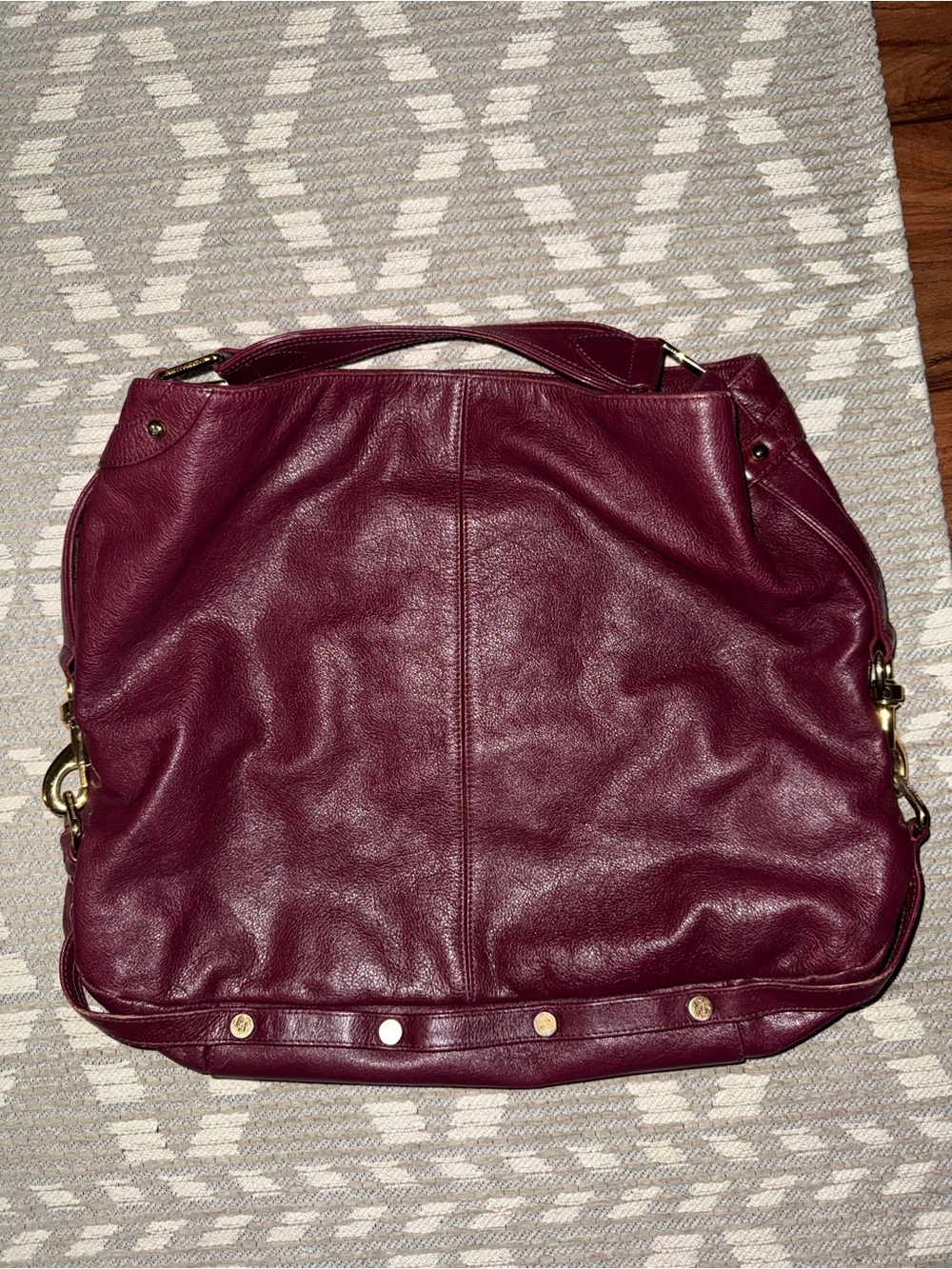 Rebecca Minkoff Old School Women's Leather Nikki Tote Bag in Deep Wine